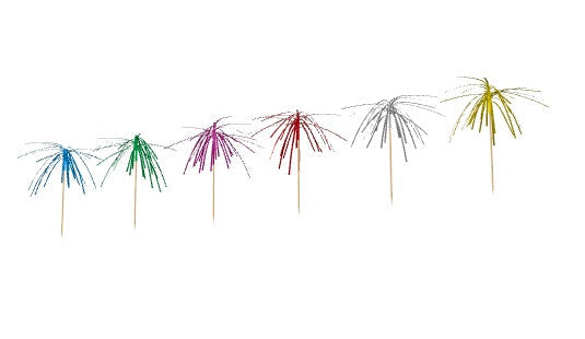 6" Firework Food Picks -Six Assorted Colors, 100 or 1000 count