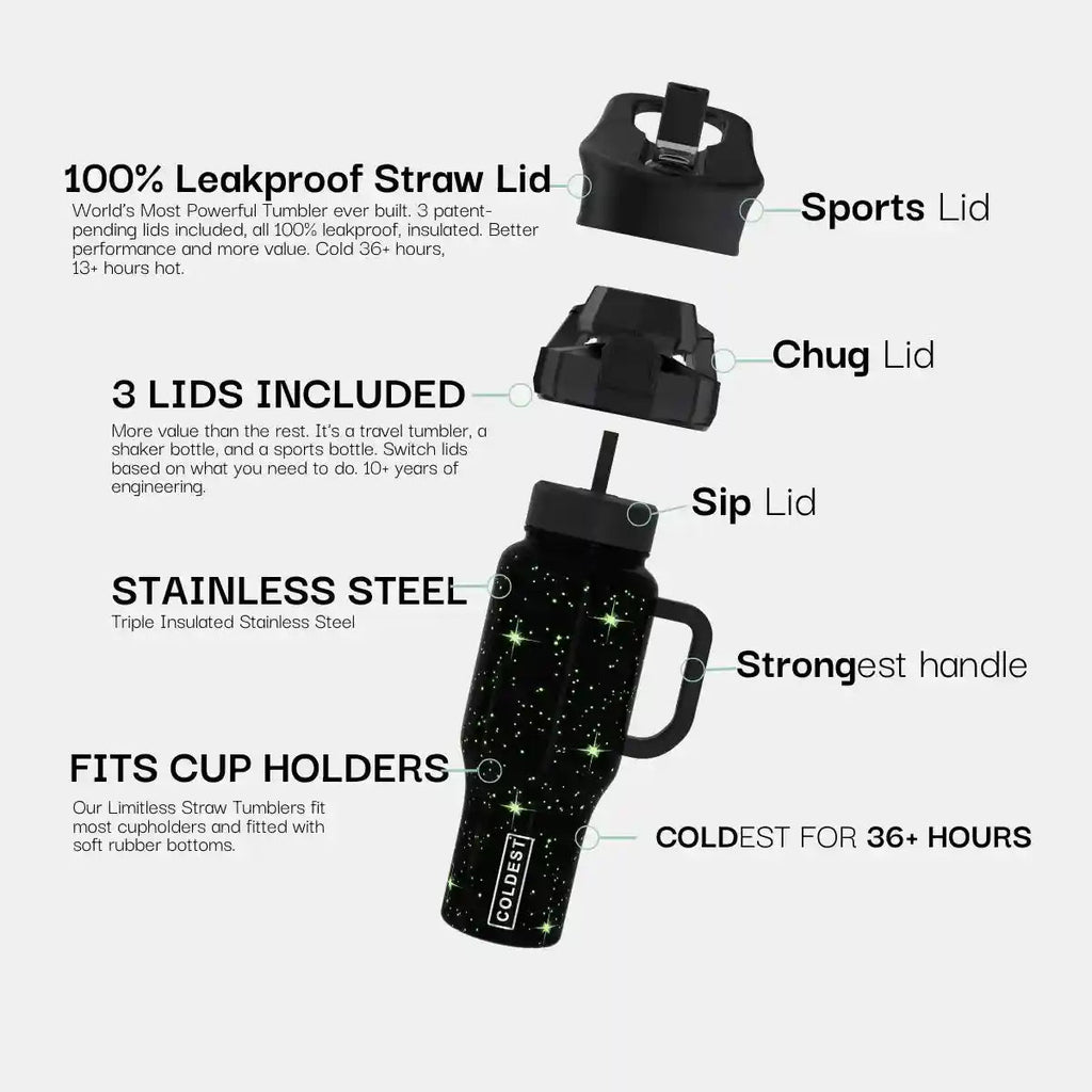 COLDEST 46oz Limitless Ultra v8 Insulated Water Bottle for All-Day Hydration