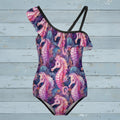 Youth Girls Seahorse Ruffled Swimsuit