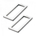 Two rectangular polished chrome metal frames with rounded corners, shown on a plain white background.