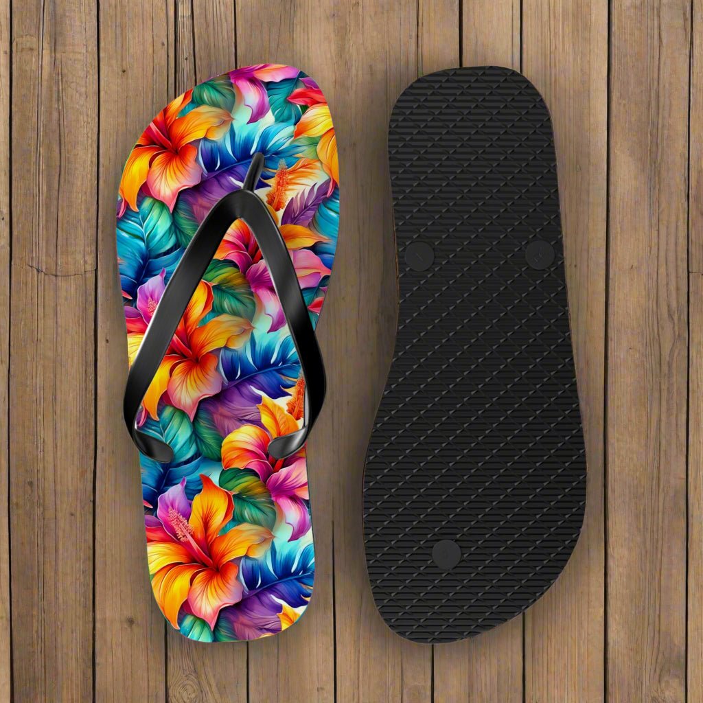 Tropical Hibiscus Flip Flop Shoes