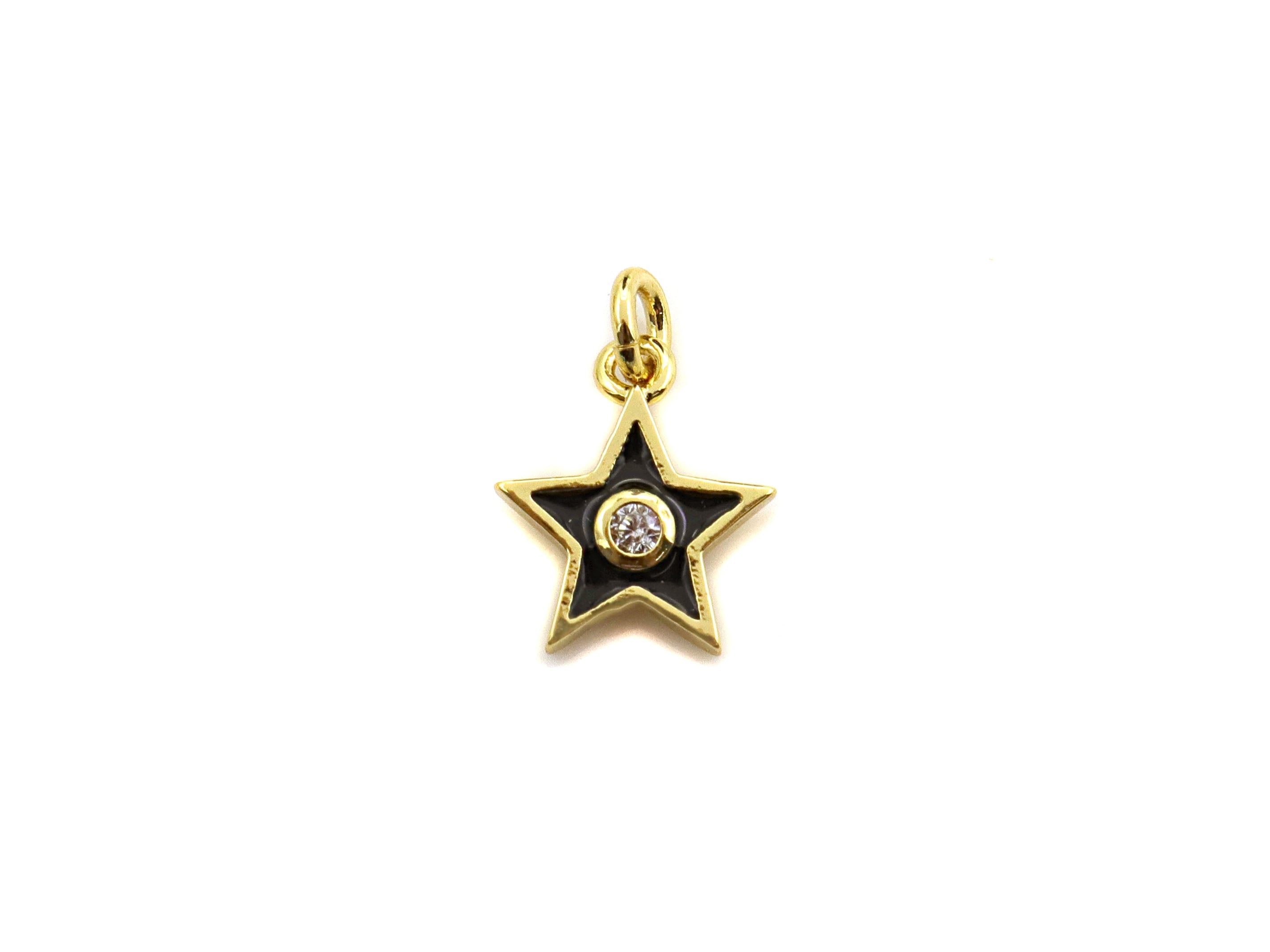Enamel Colorful Star Charm Pendant,CZ Micro Pave Oil Drop pendant,Enamel pendant,Enamel Jewelry,9x11mm, sku#F1054