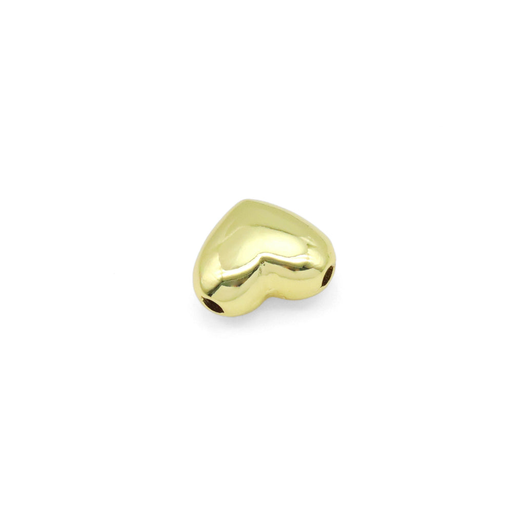 Gold 3D Puffy Heart Charm Pendant, Sku#LK1032