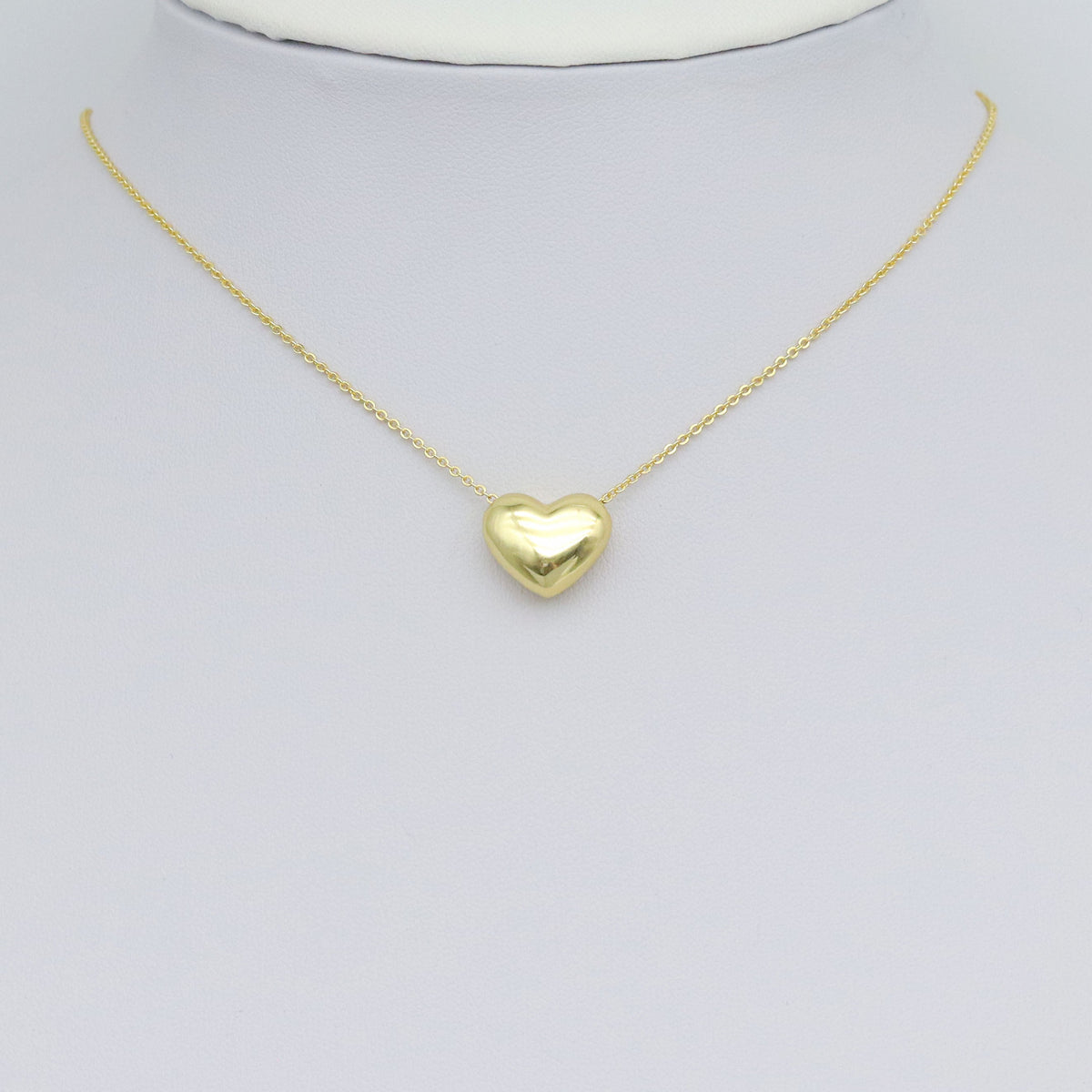 Gold 3D Puffy Heart Charm Pendant, Sku#LK1032