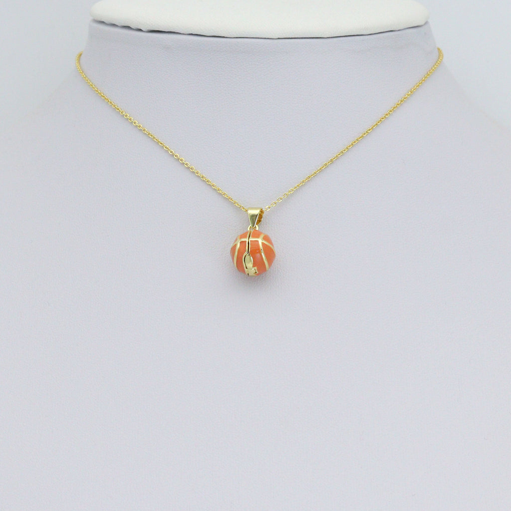 3D openable Basketball with heart inside Shape charm, Sku#LK1269