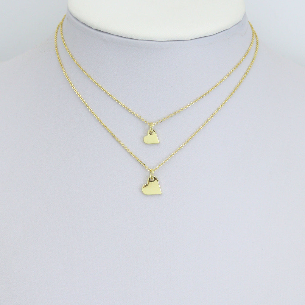 Dainty Gold Heart Pendant charm, Sku#LK1279