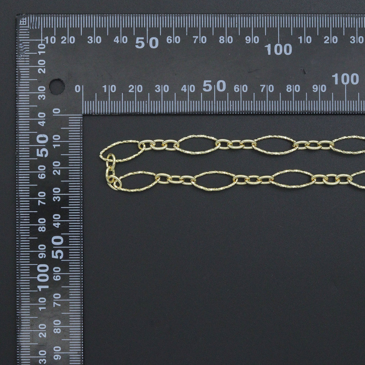 Wholesale Hammered mixed oval shape chain by Yard, sku#LX912