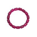 8x12mm Cylinder Strawberry Jade Stretchy Bracelet, Sku#EF669