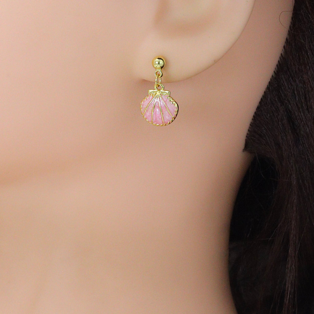 Gold SilverBall Shape Stud Earrings with loop, Sku#A513