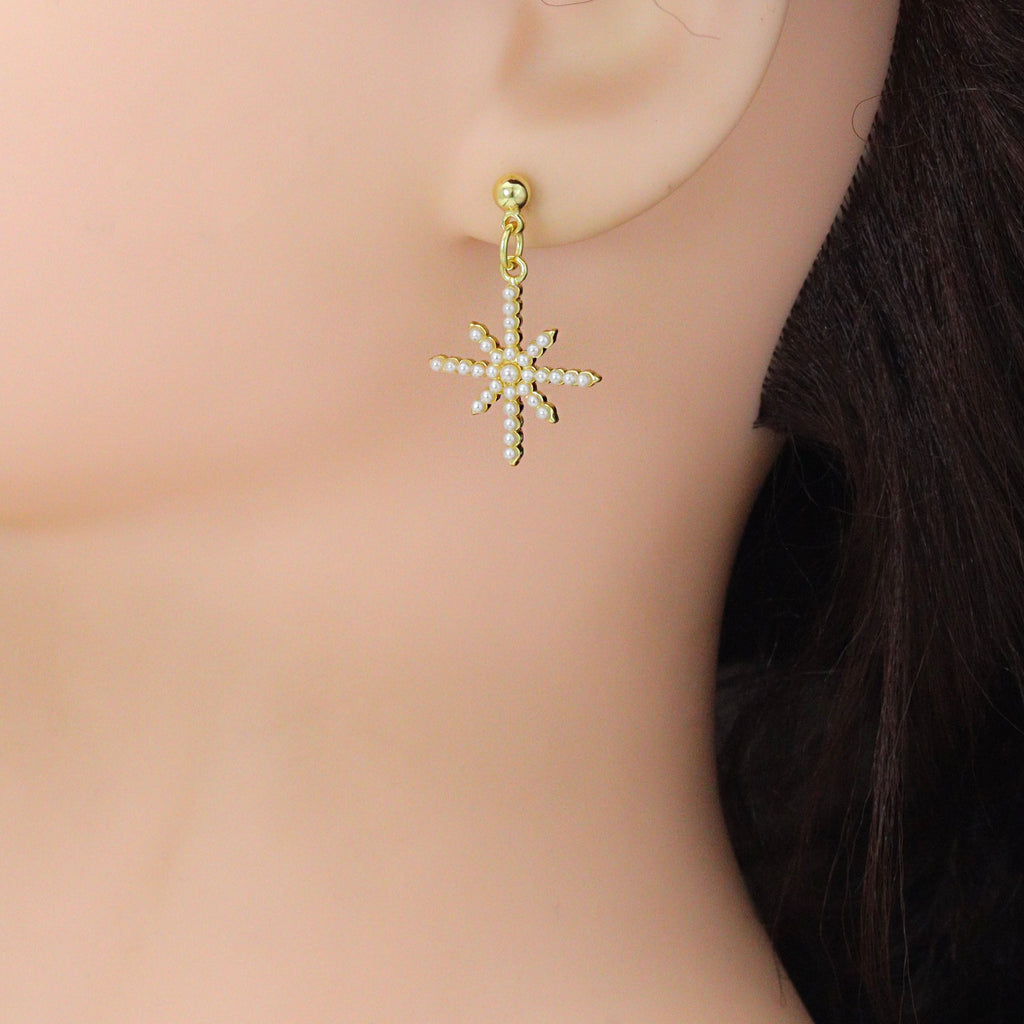 Gold SilverBall Shape Stud Earrings with loop, Sku#A513