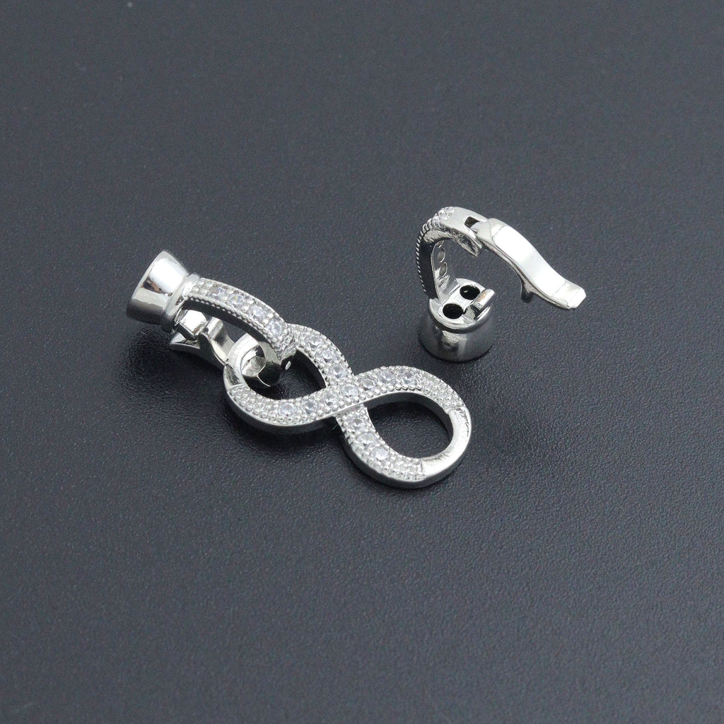 Silver Clear CZ Infinity clasp, Sku#LX877