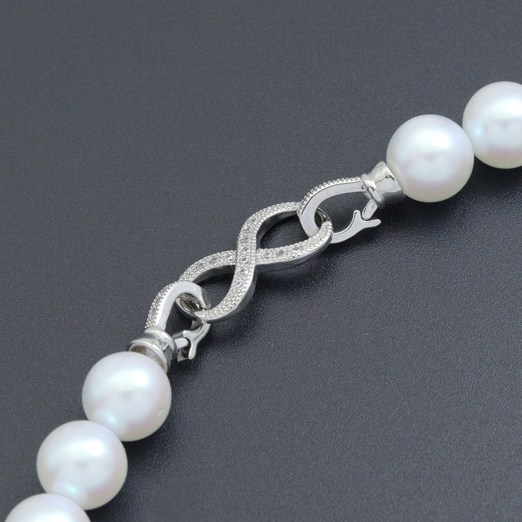 Silver Clear CZ Infinity clasp, Sku#LX877