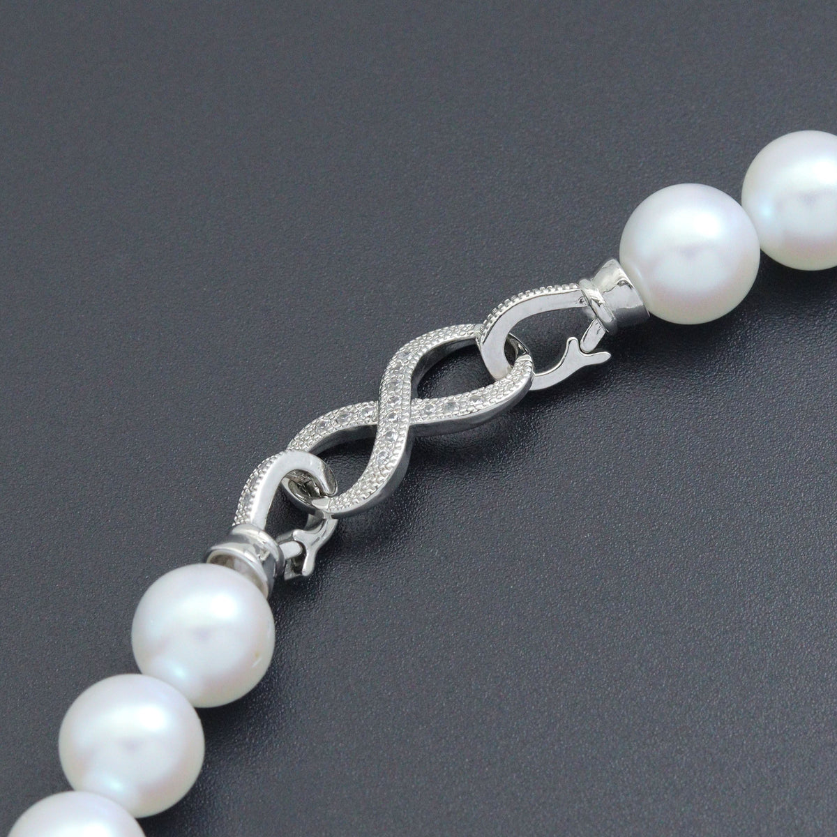 Silver Clear CZ Infinity clasp, Sku#LX877