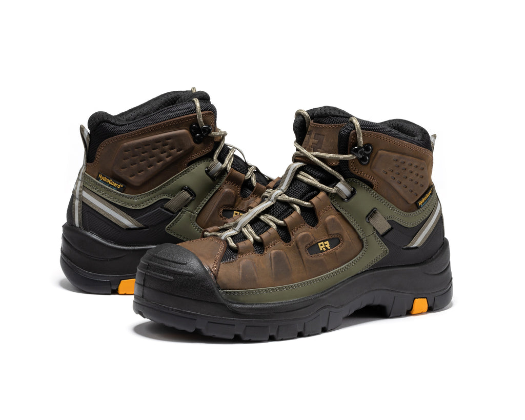 ROCKROOSTER Woodland Brown 6 inch Composite Toe Waterproof Leather Work Boots AK661