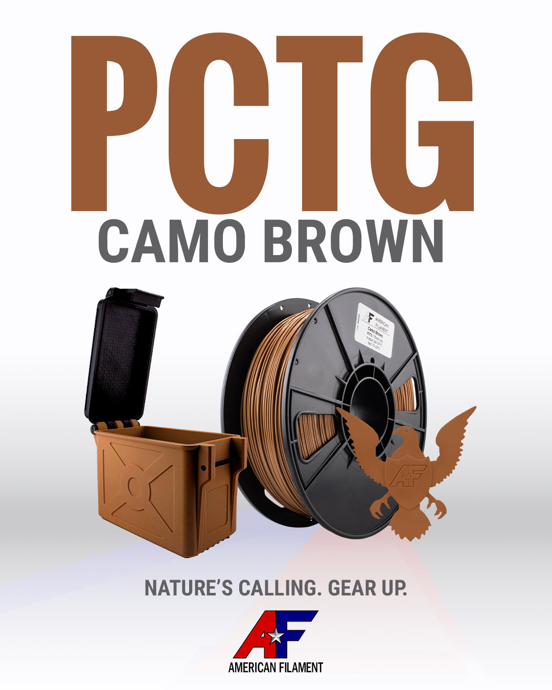 Camo Brown AF 1.75mm PCTG Filament Made in the USA!