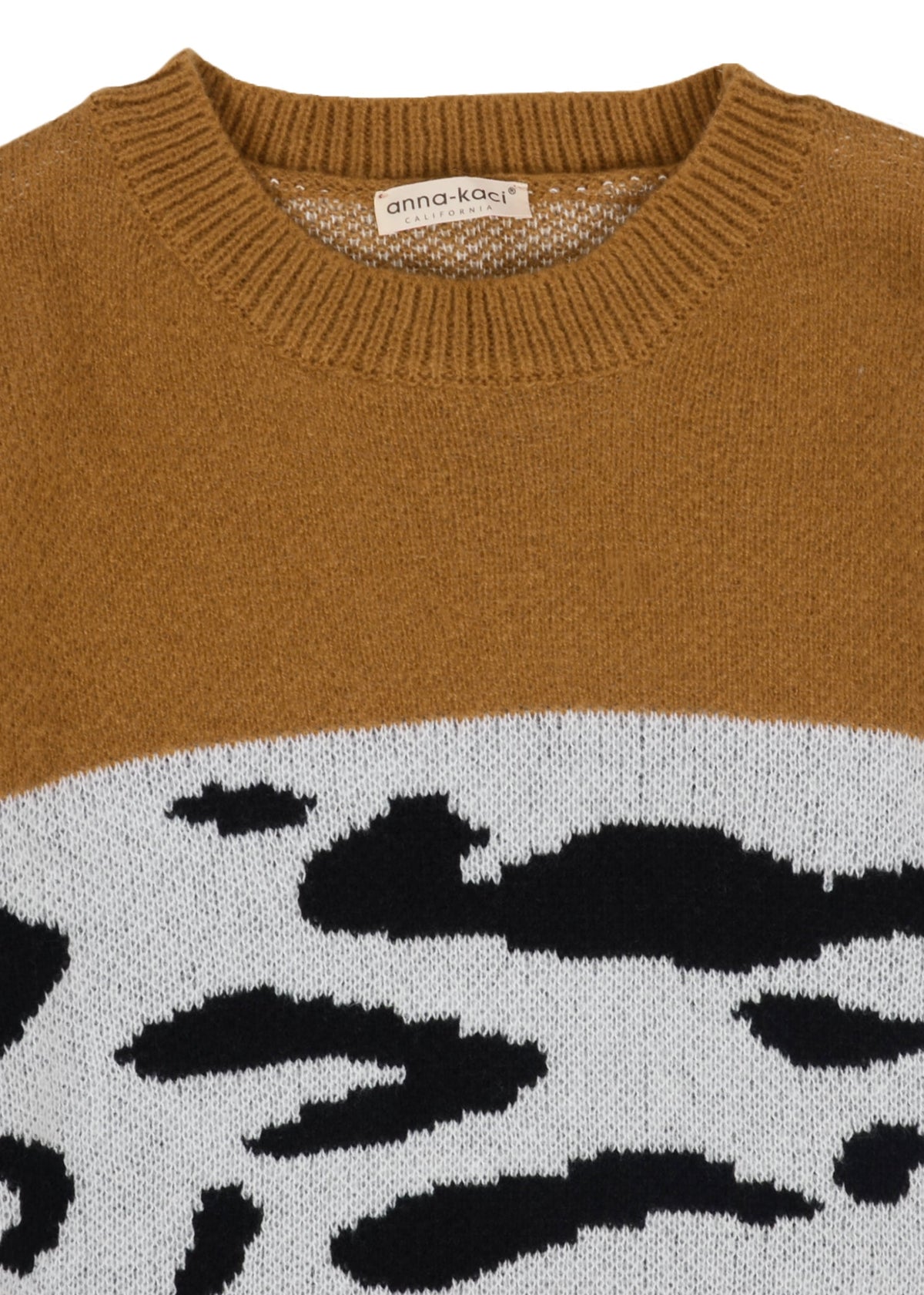 Color Block Animal Print Sweater