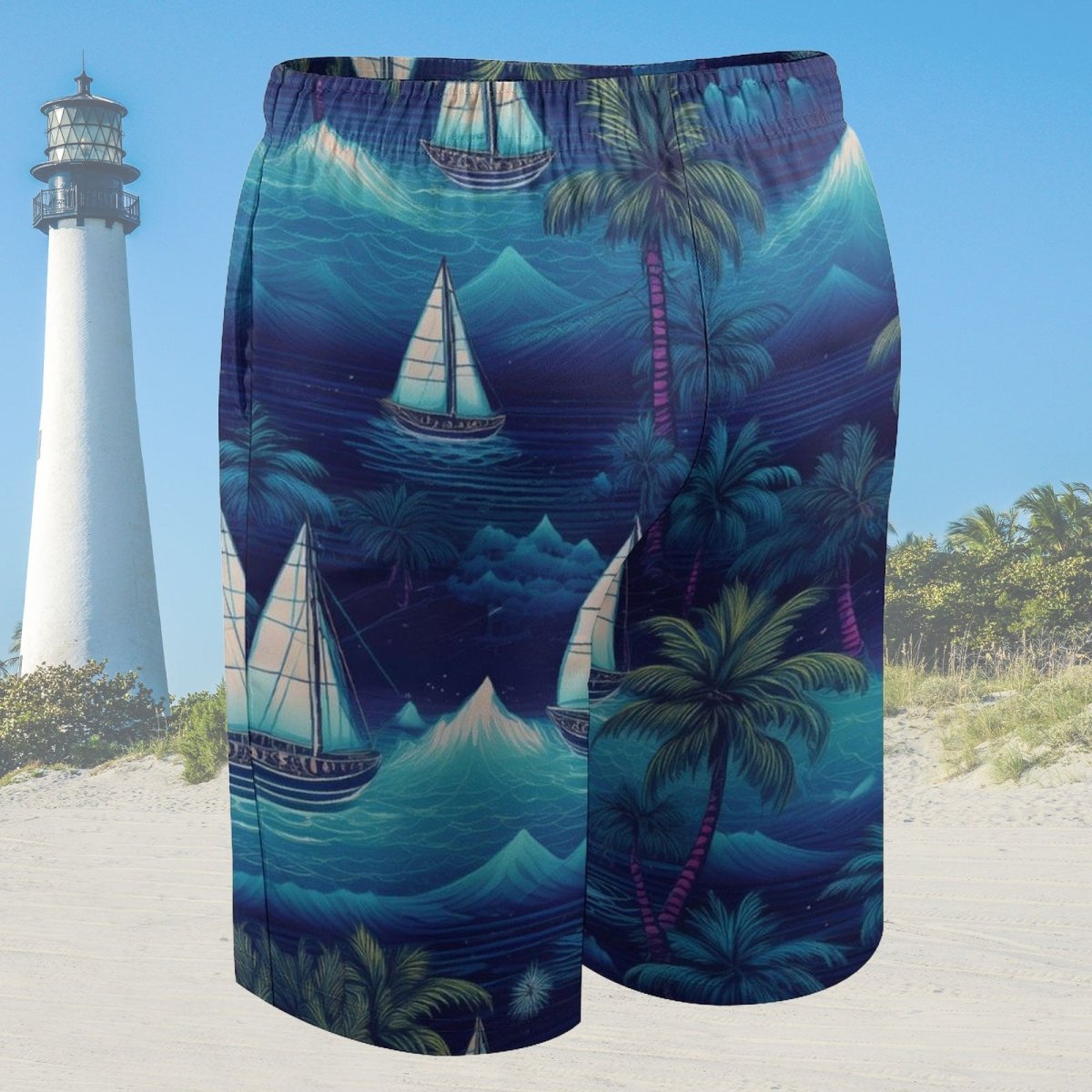 Children's Tropical Nights Sailboat Island Board Shorts