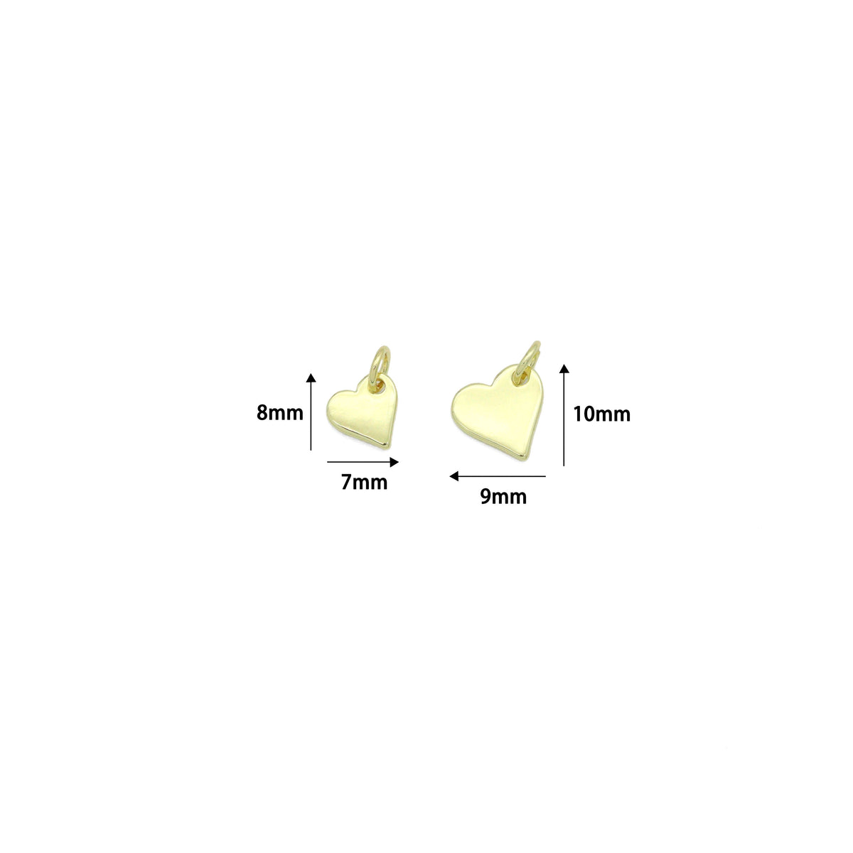 Dainty Gold Heart Pendant charm, Sku#LK1279