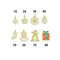 Christmas Holiday Charm collection, Christmas Snowflake Bell gift box wreath Charm Pendant, Sku#LK1291