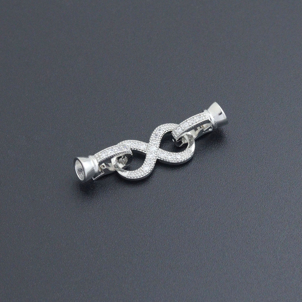 Silver Clear CZ Infinity clasp, Sku#LX877