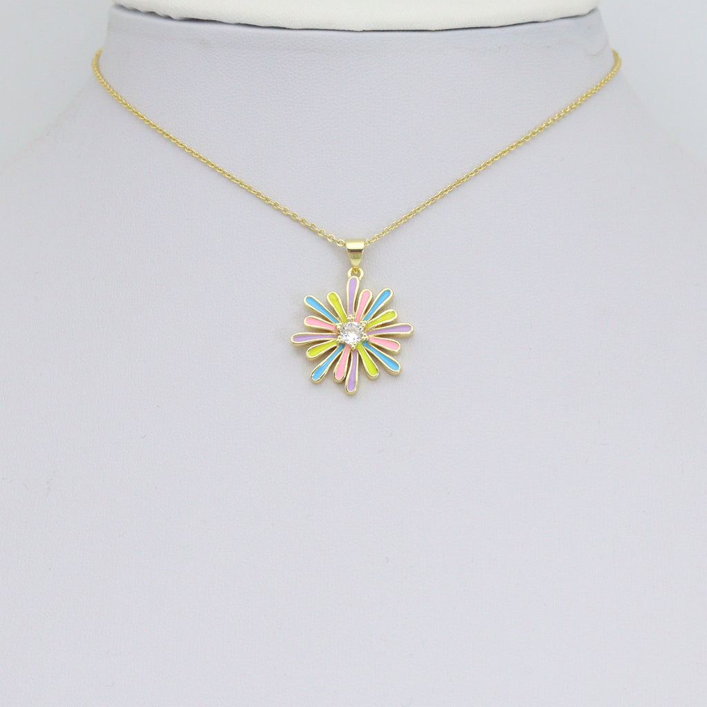 Colorful Enamel Flower charm For Necklace Bracelet Jewelry Making Supply, Sku#LX932/F1447