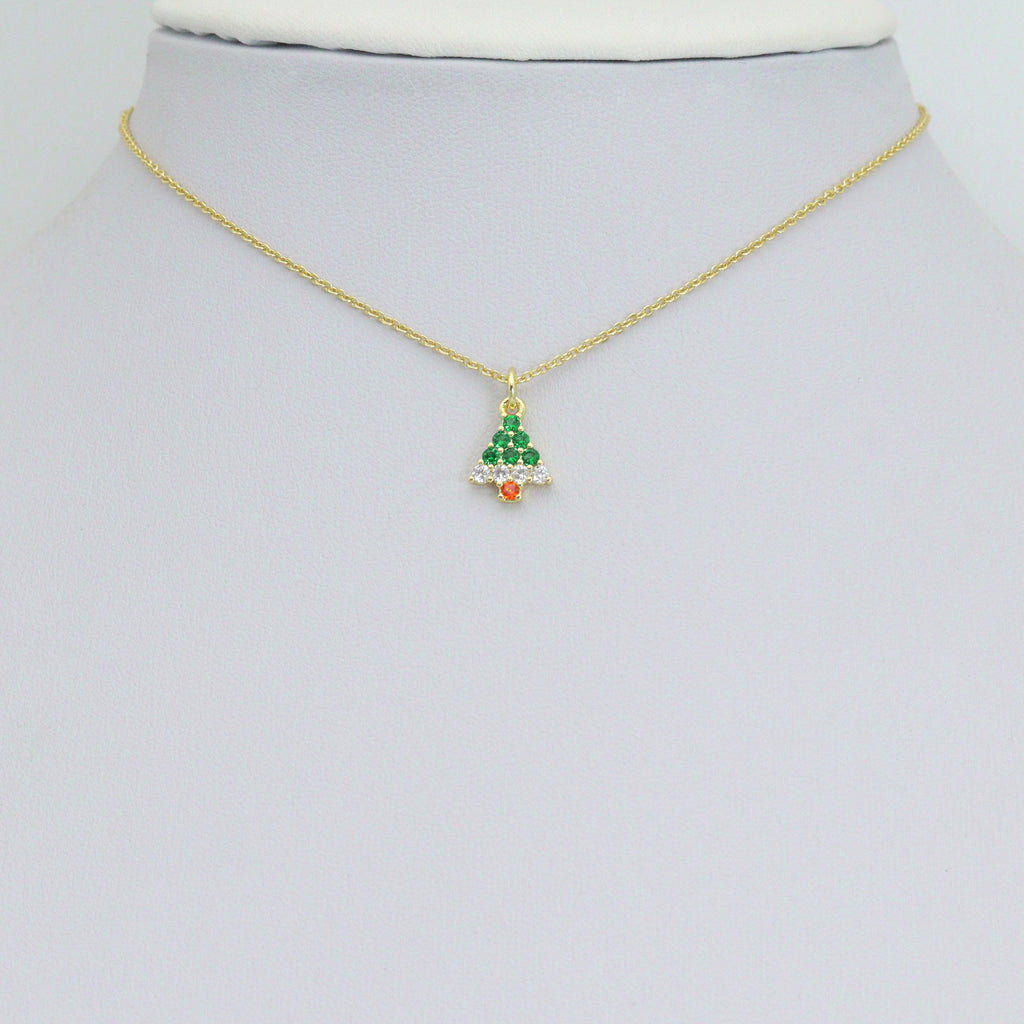 Colorful CZ ChristmasTree charm For Necklace Bracelet Jewelry Making Supply, Sku#LX935