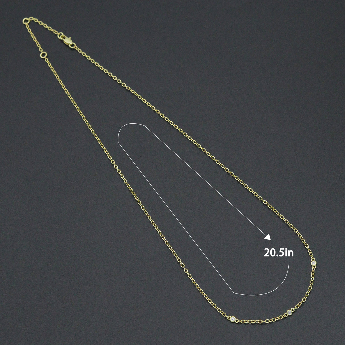 Dainty Gold Link Chain with CZ Bezel Connector Necklace, sku#LX933