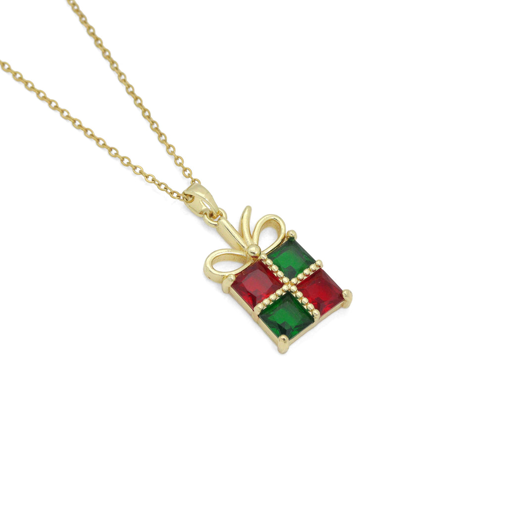 Christmas Gift box Pendant Link Chain Necklace , sku#LX964