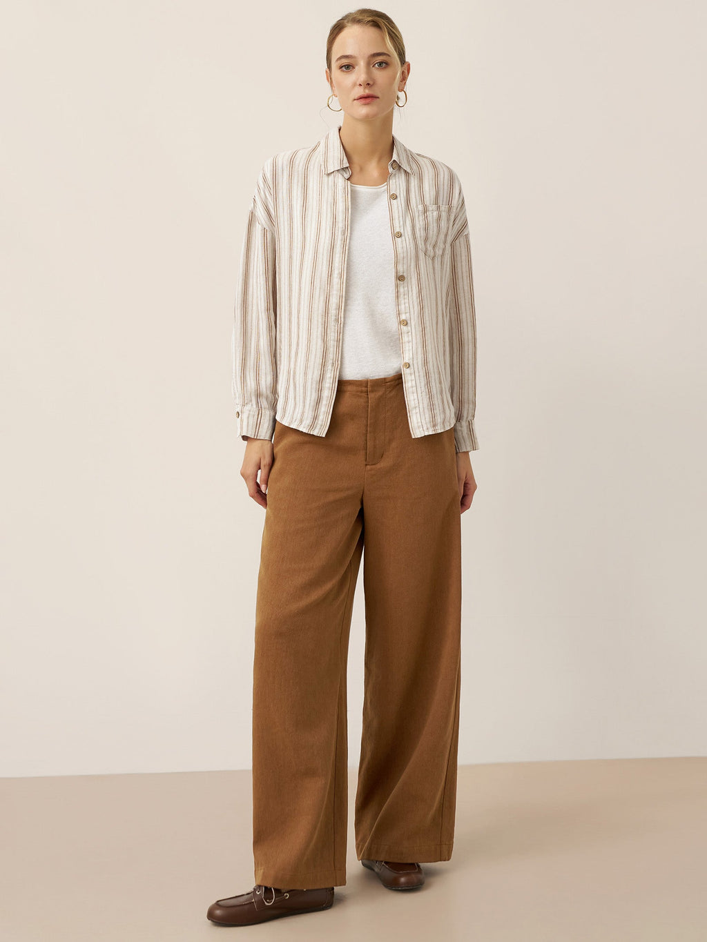 Linen Striped Drop Shoulder Shirt KENNEDY-LINTICO