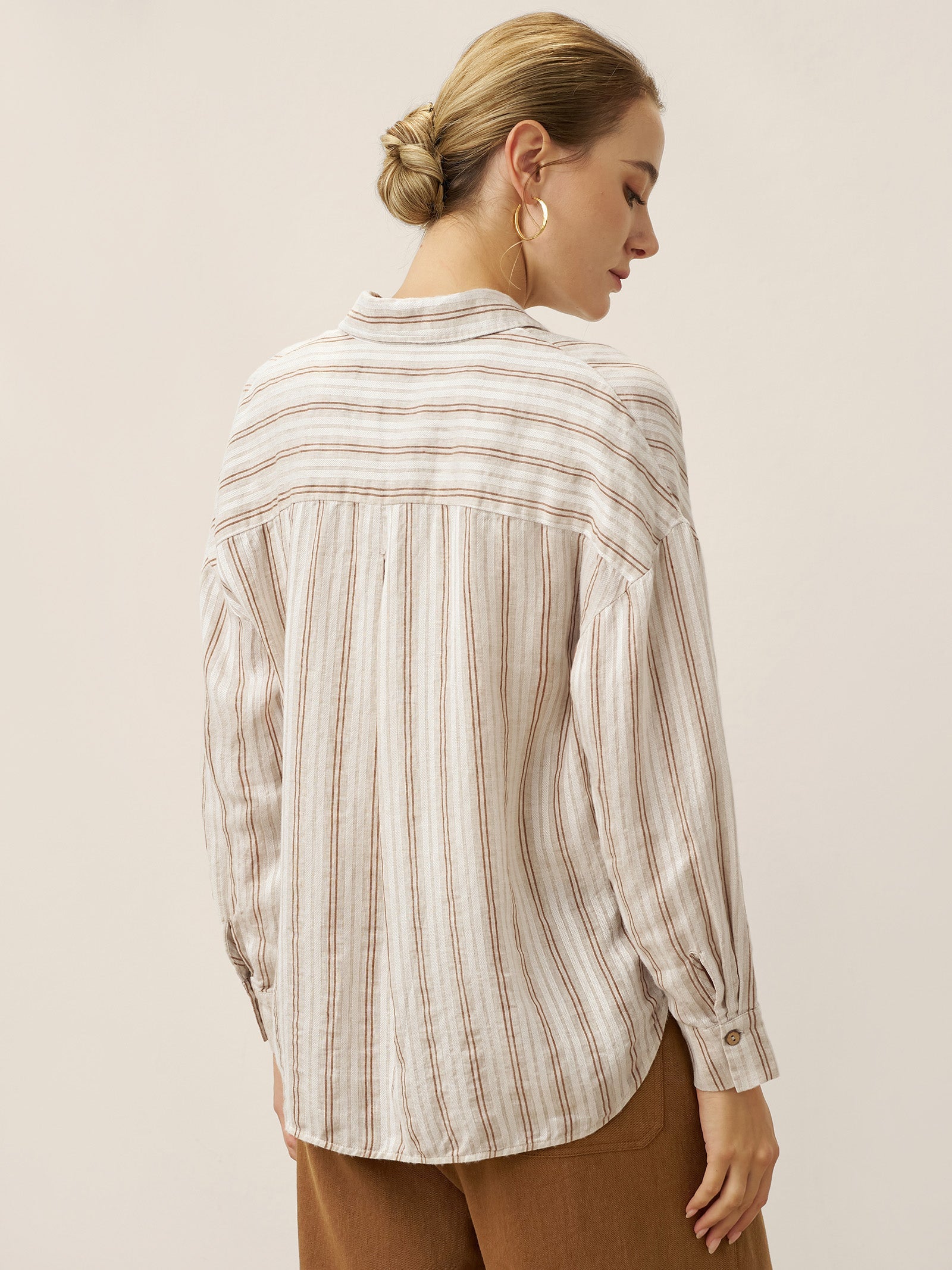 Linen Striped Drop Shoulder Shirt KENNEDY-LINTICO
