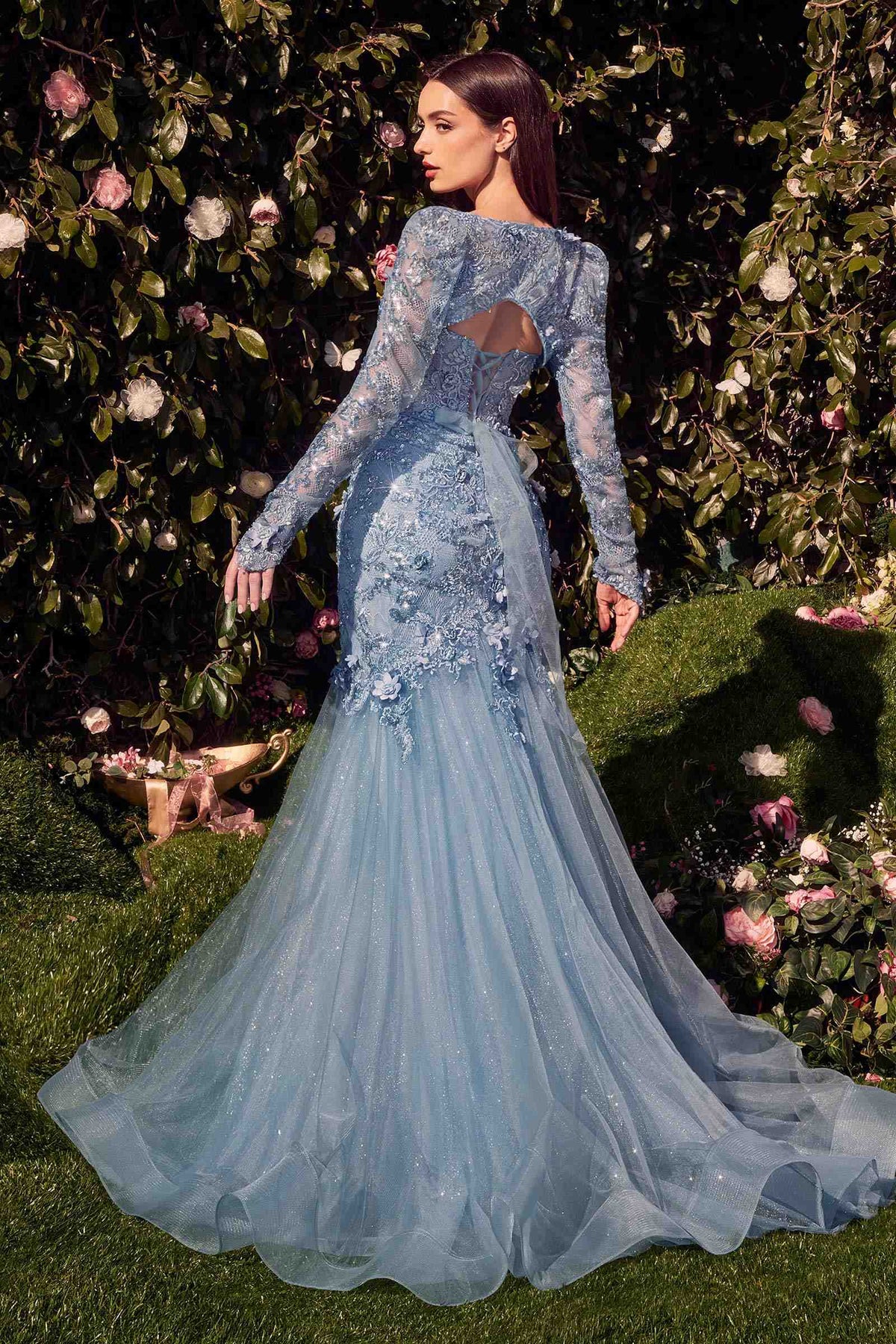 Andrea & Leo MA101 Strapless Mermaid Dress With Removable Bolero