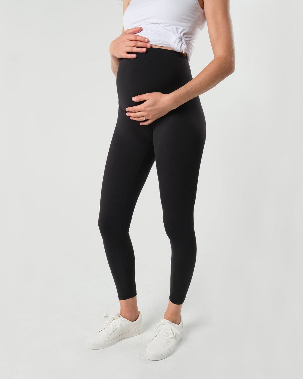 Black Maternity Eco Leggings w/ Concealed Pocket