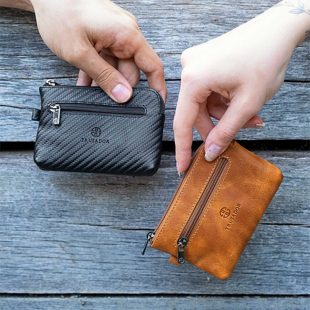Milano Leather Wallet Pouch Purse Zipper Change Bag