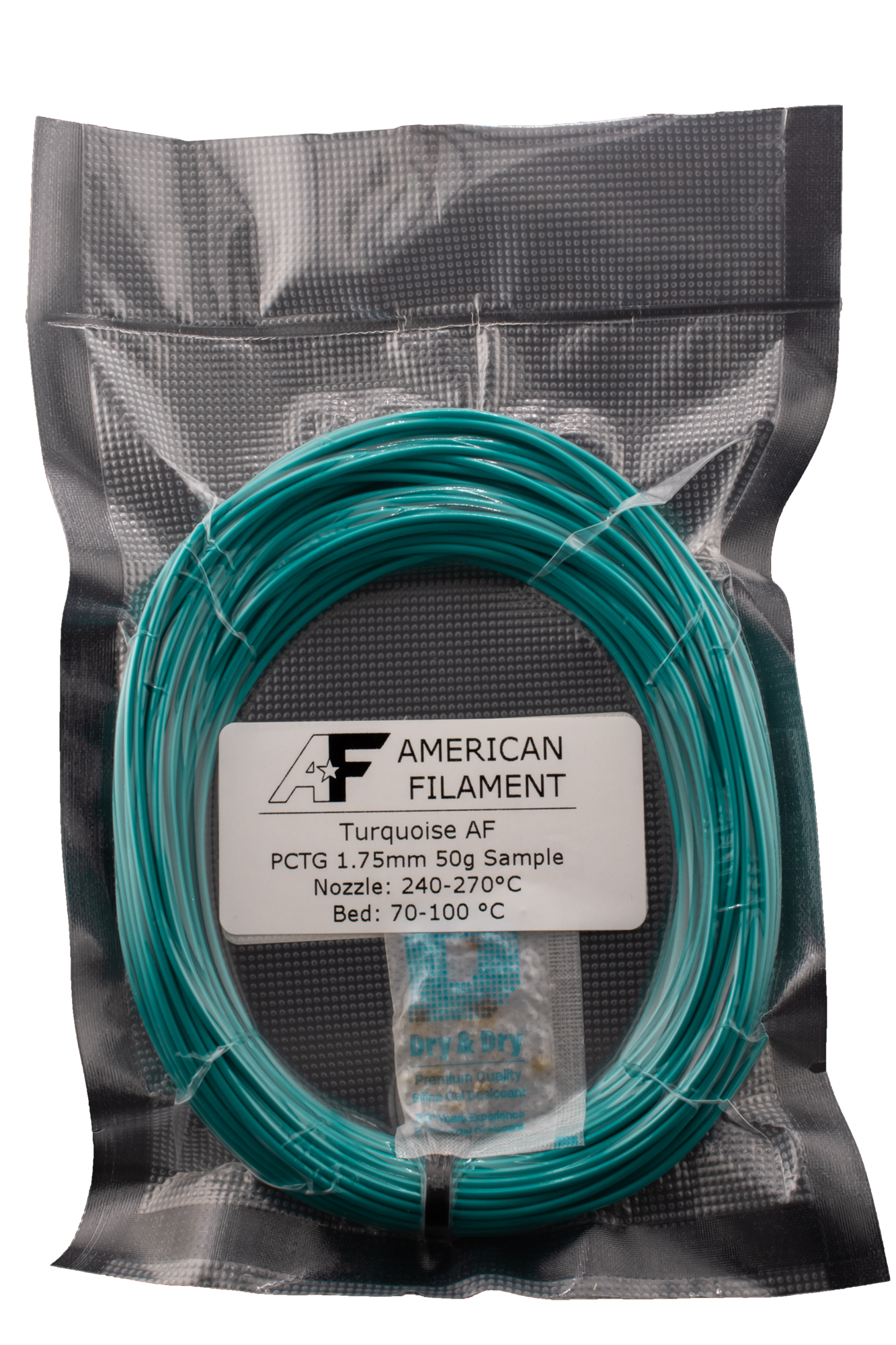 Turquoise AF 1.75mm PCTG Filament Made in the USA!