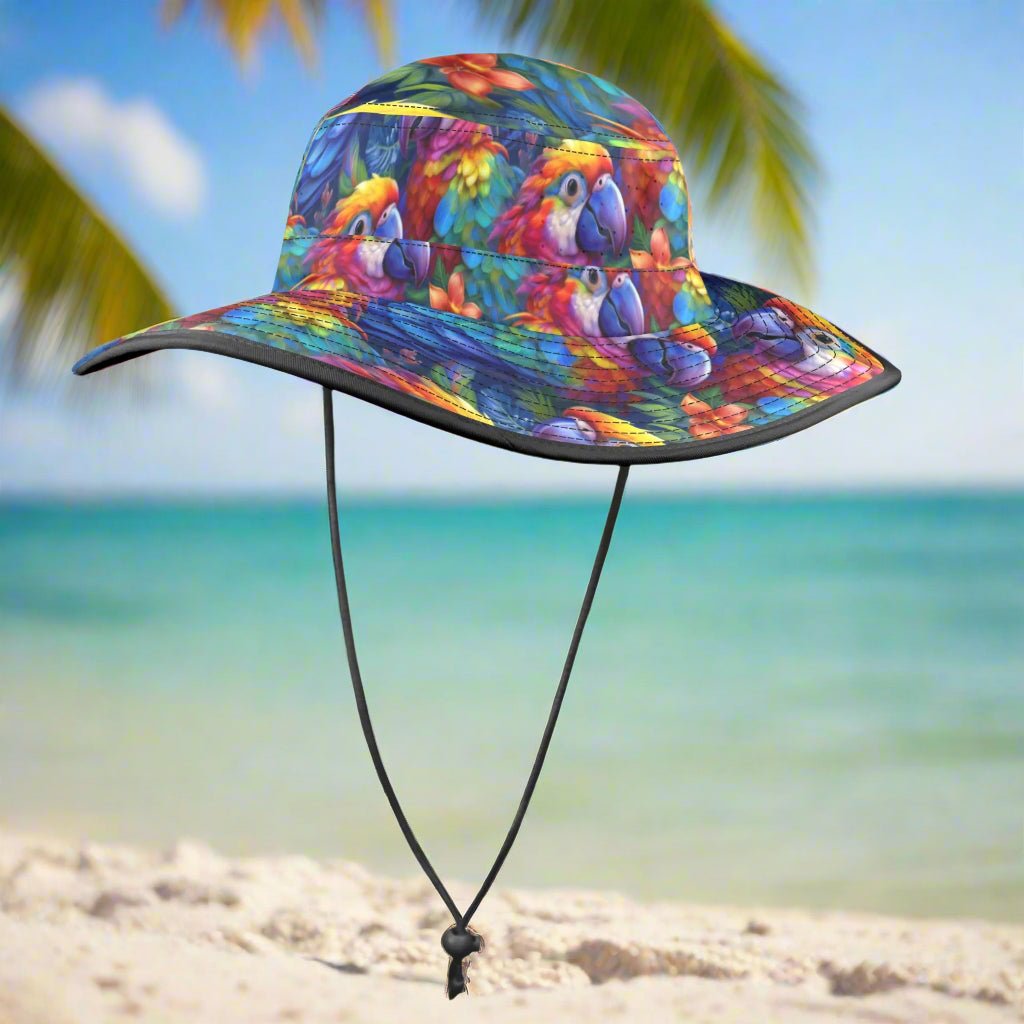 Parrot Head Pattern Sun Hat Wide Brim