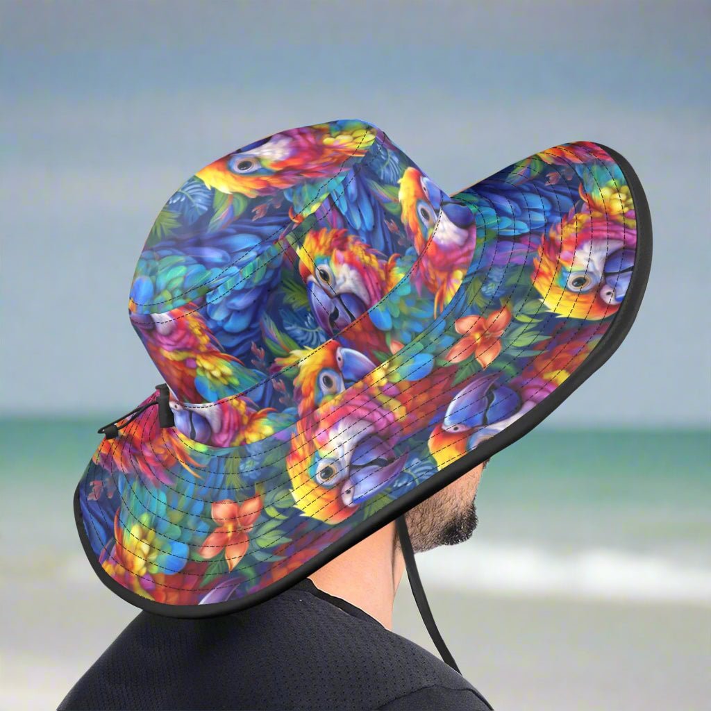 Parrot Head Pattern Sun Hat Wide Brim