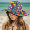 Parrot Head Pattern Sun Hat Wide Brim