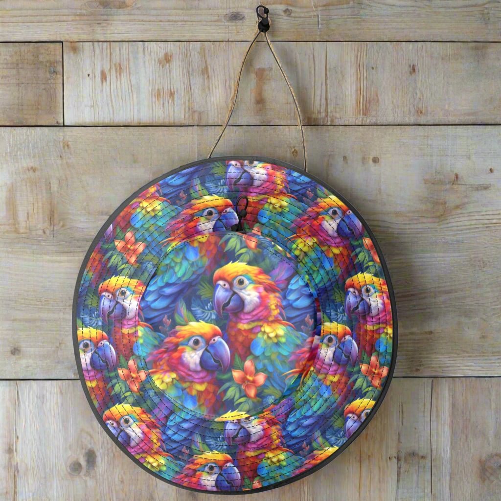 Parrot Head Pattern Sun Hat Wide Brim