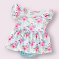 Pink Plumes & Blooms Children's Romper