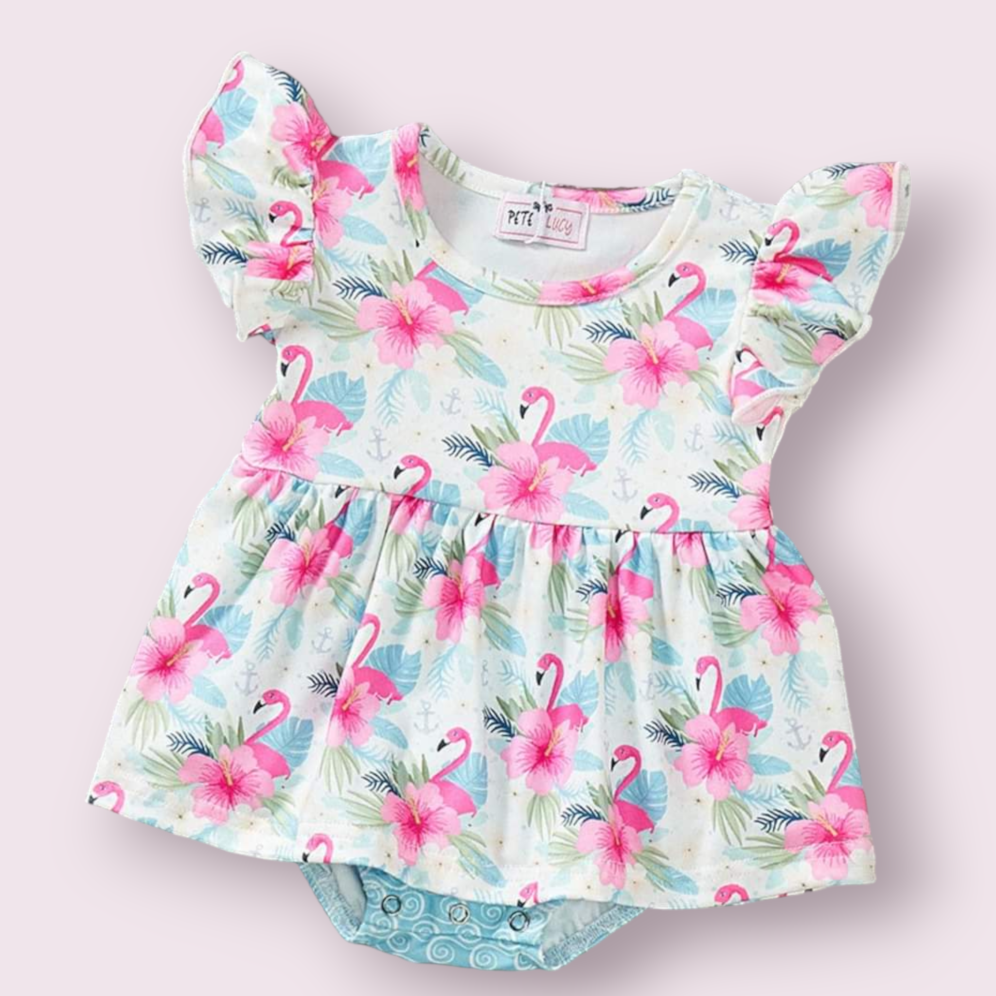 Pink Plumes & Blooms Children's Romper