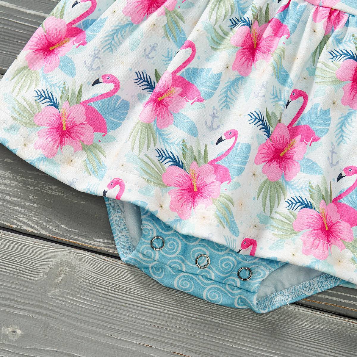 Pink Plumes & Blooms Children's Romper