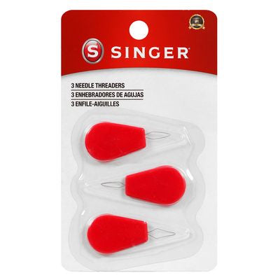 Singer brand needle threaders in packaging on a white background