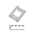 Metal mounting plate with screws on a white background