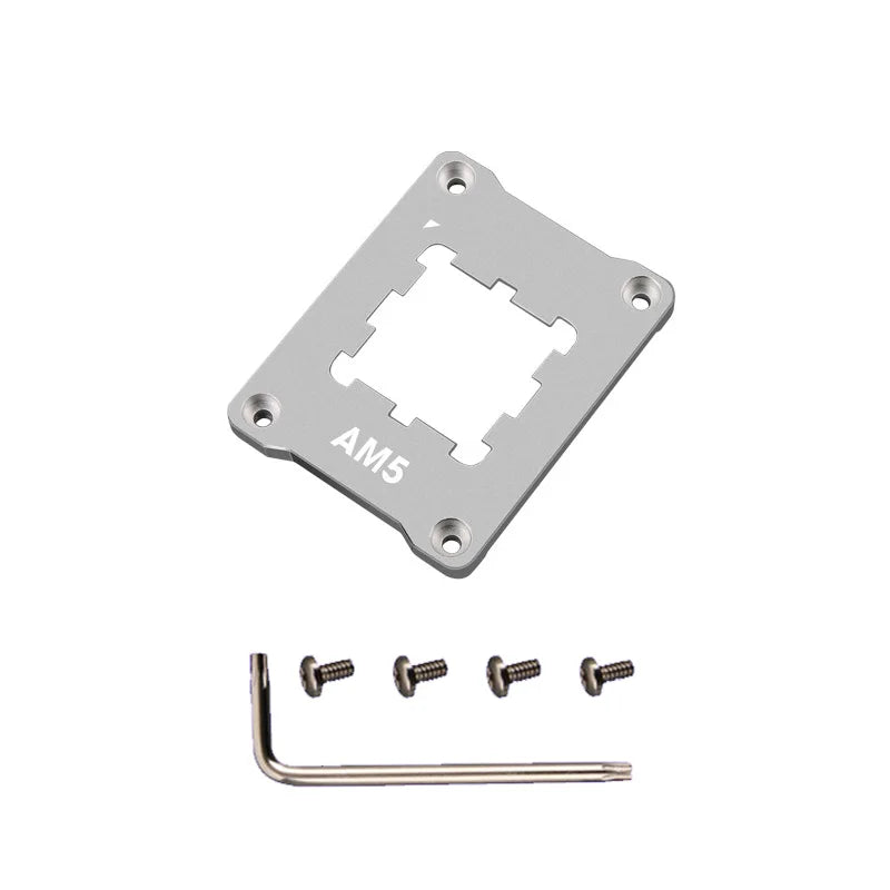Metal mounting plate with screws on a white background