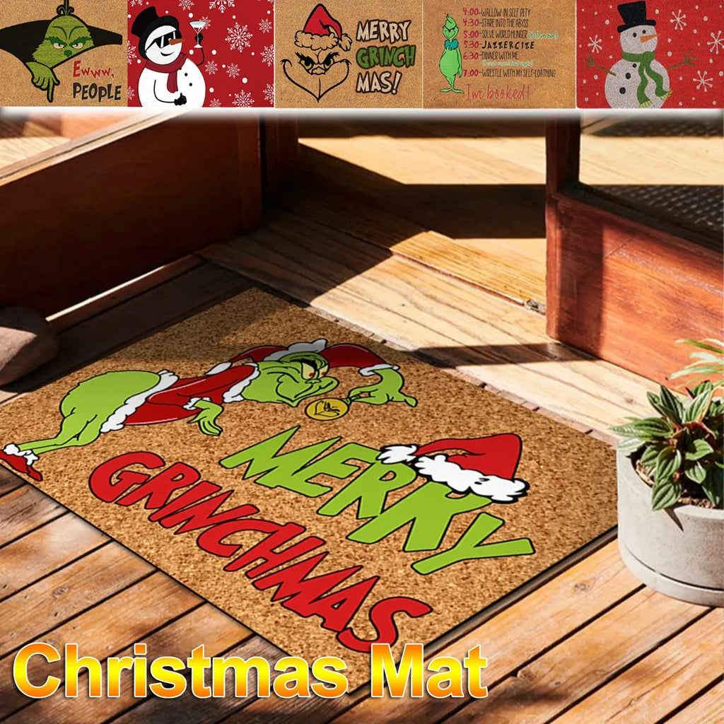 Christmas Door Mat Outdoor Welcome Mat For Front Door, Entryway Christmas Carpet, 60X40CM Inch Door Mats, Anti-Slip Rug For Home