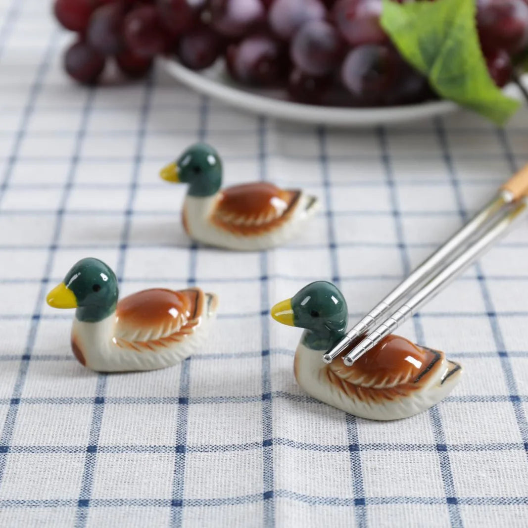 1-5 PCS Japanese Style Ceramic Mandarin Duck Chopsticks Holder Mini Cute  Home Table Decoration Chopsticks Pillow