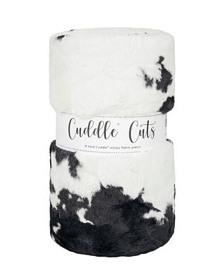 Black and white patterned blanket with 'Cuddle Cats' label on a white background
