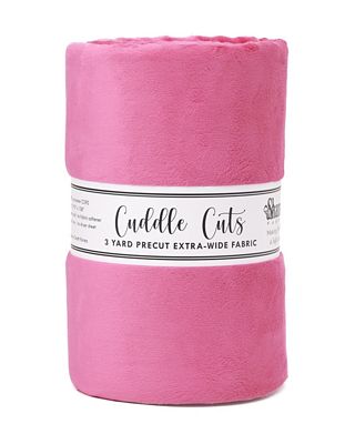 Pink blanket with 'Cuddle Cats' label on a white background