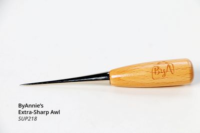 ByAnnie's Extra-Sharp Awl with wooden handle on a white background