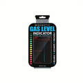 Magnetic gas level indicator packaging on a white background